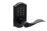 Compact Touchscreen Digital Lock with Waverlie Lever in Black Finish