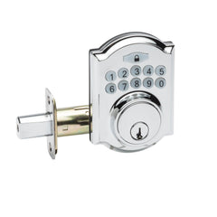 Heritage Electronic Push Button Deadbolt in Polished Stainless DBH3410PS