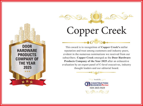 Copper Creek Hardware Named Door Hardware Products Company of the Year 2025