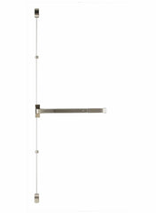 36" Wide Commercial Fire Rated Grade 1 Vertical Rod Panic Exit Device in Satin Stainless V9560F-SS-36