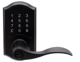 Compact Touchscreen Digital Lock with Waverlie Lever in Black Finish