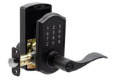 Compact Touchscreen Digital Lock with Waverlie Lever in Black Finish