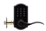 Compact Touchscreen Digital Lock with Waverlie Lever in Black Finish