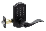 Compact Touchscreen Digital Lock with Waverlie Lever in Black Finish