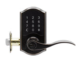 Compact Touchscreen Digital Lock with Waverlie Lever in Tuscan Bronze Finish