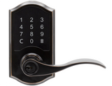 Compact Touchscreen Digital Lock with Waverlie Lever in Tuscan Bronze Finish