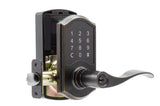 Compact Touchscreen Digital Lock with Waverlie Lever in Tuscan Bronze Finish