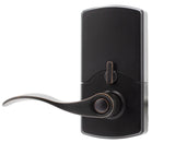 Compact Touchscreen Digital Lock with Waverlie Lever in Tuscan Bronze Finish
