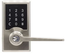 Compact Touchscreen Digital Lock with Zane Lever in Stainless Finish