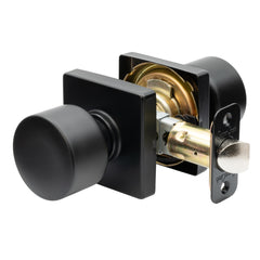 Metro Passage Knob In Black With Square Rosette MKS2020BC