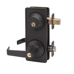 Commercial Non-Handed Grade 2 Security One Point Interconnected Lock with Push Button Lever in Oil Rubbed Bronze AL6941-10B by Bulldog