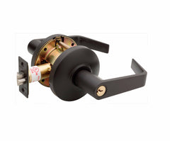Commercial Non-Handed Grade 1 Security Keyed Entry with Push Button Lever in Oil Rubbed Bronze AL7241-10B by Bulldog