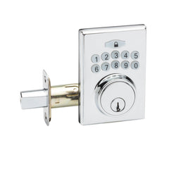 Fashion Electronic Push Button Deadbolt in Polished Stainless DBF3410PS