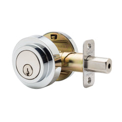 Round Single Cylinder Deadbolt in Polished Stainless DBR2410PS