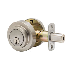 Round Single Cylinder Deadbolt in Satin Stainless DBR2410SS