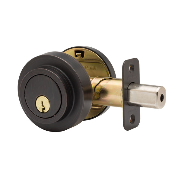 Round Single Cylinder Deadbolt in Tuscan Bronze DBR2410TB