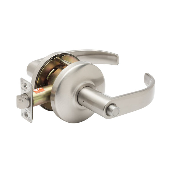 Commercial Non-Handed Grade 2 Security Push Button Privacy   Lever in Satin Stainless EL6231SS by Bulldog