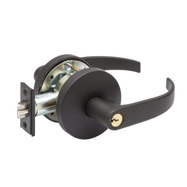 Commercial Non-Handed Grade 2 Security Keyed Entry with Push Button Lever in Oil Rubbed Bronze EL6241 1OB by Bulldog