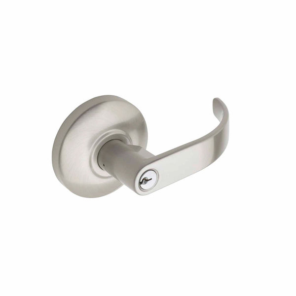 Commercial Non-Handed Keyed Entry Exterior Trim for Panic Exit Device Lever in Satin Stainless EL9040SS by Bulldog