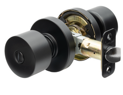 Metro Privacy Knob In Black With Round Rosette MK2030BC