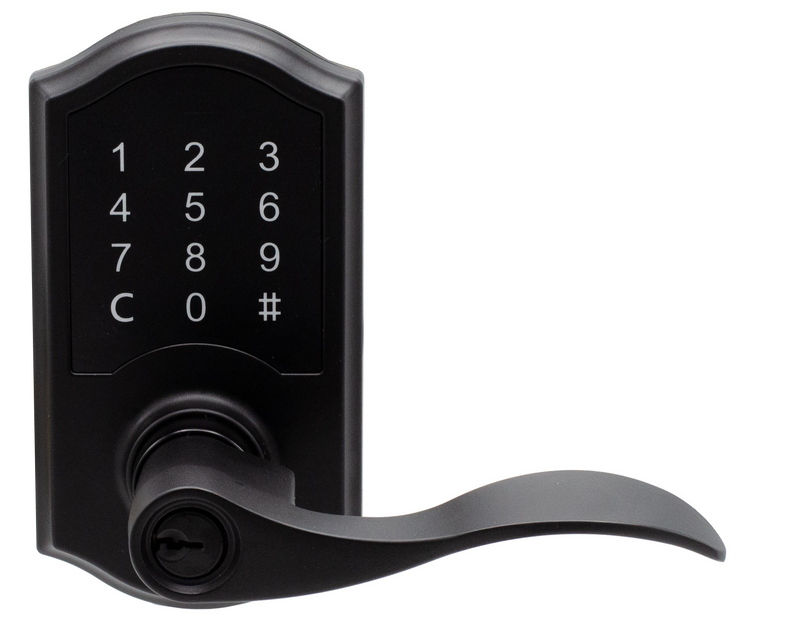 Compact Touchscreen Digital Lock with Waverlie Lever in Black