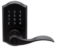 Compact Touchscreen Digital Lock with Waverlie Lever in Black Finish